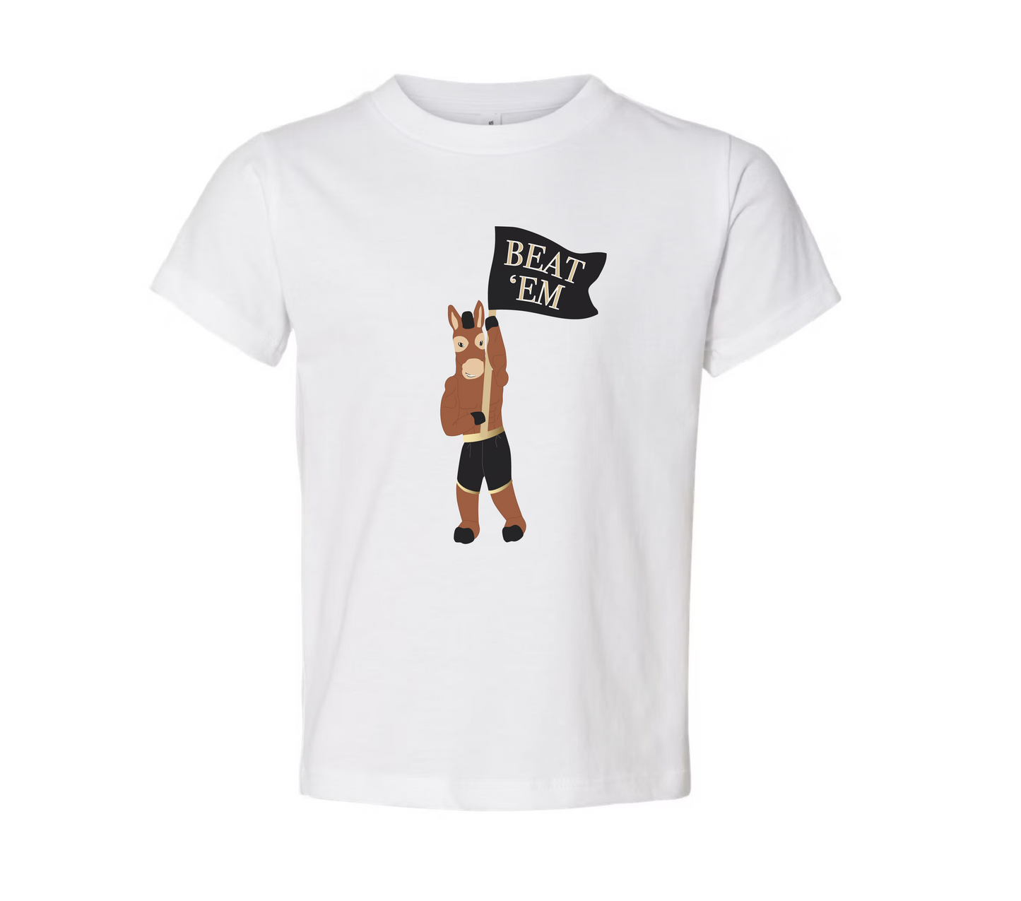 Beat 'Em Blackjack the Mule White Tee