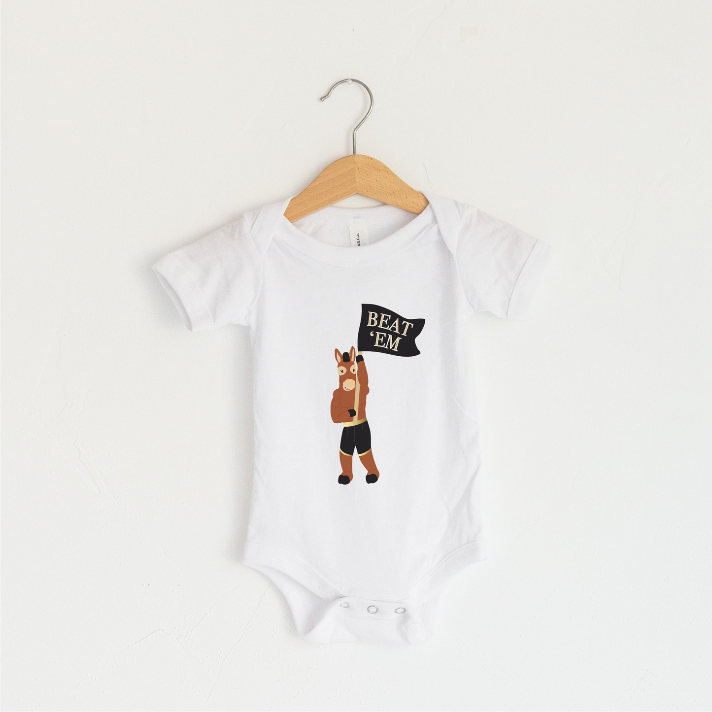 Beat 'Em Blackjack the Mule White Tee