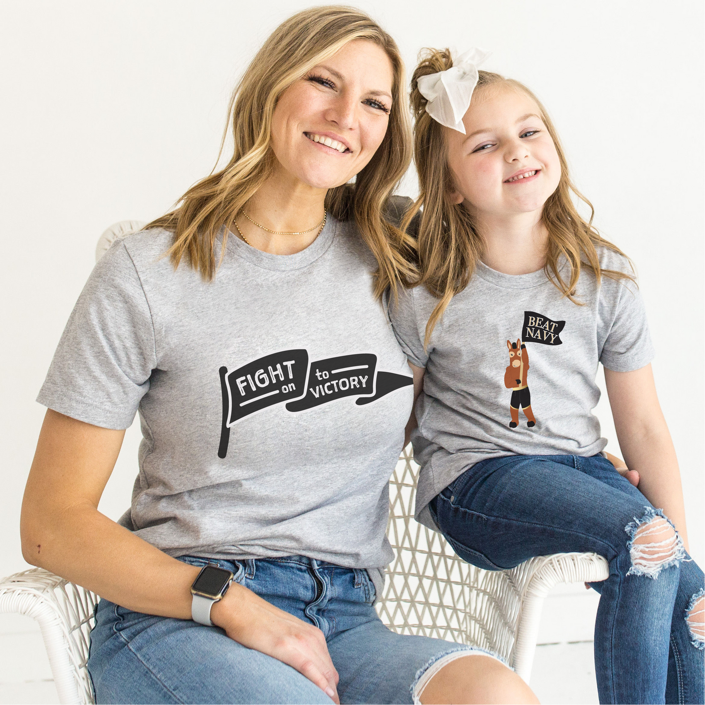 Beat Navy Blackjack the Mule White Tee