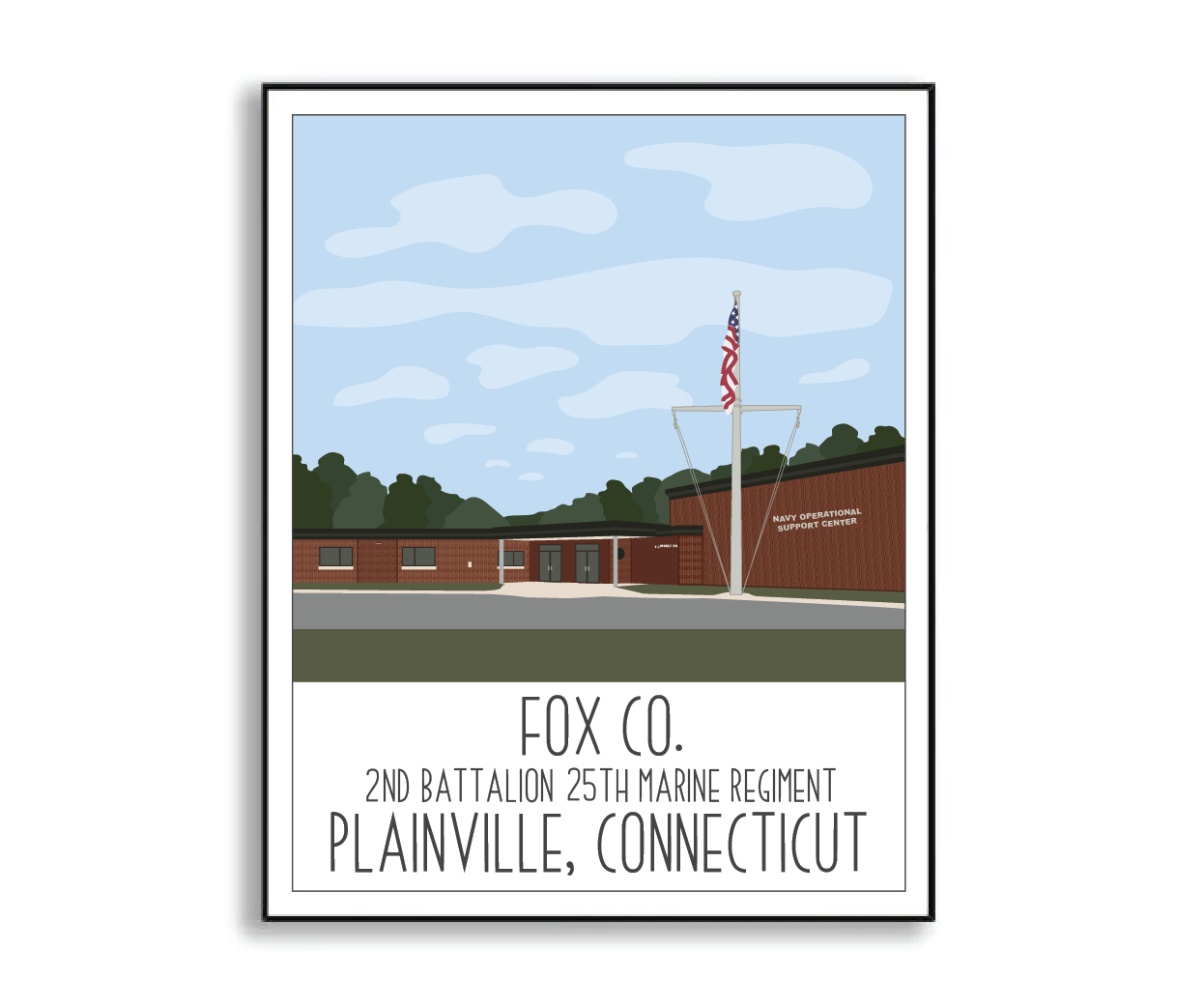 Marine Corps Reserve Center Fox Company Plainville CT Print
