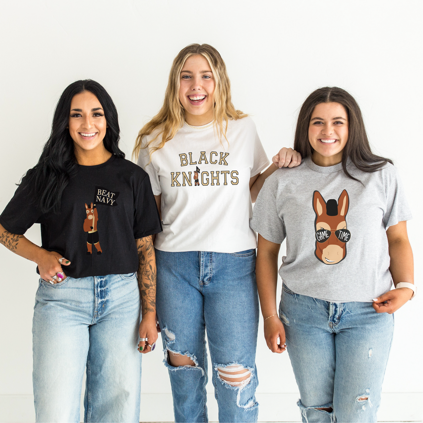 Beat Navy Blackjack the Mule White Tee