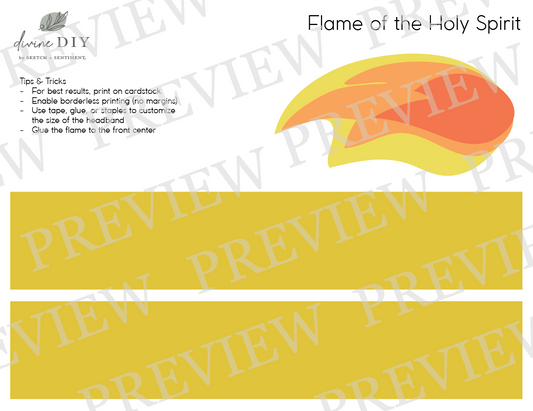 Flame of the Holy Spirit Digital Download Headband