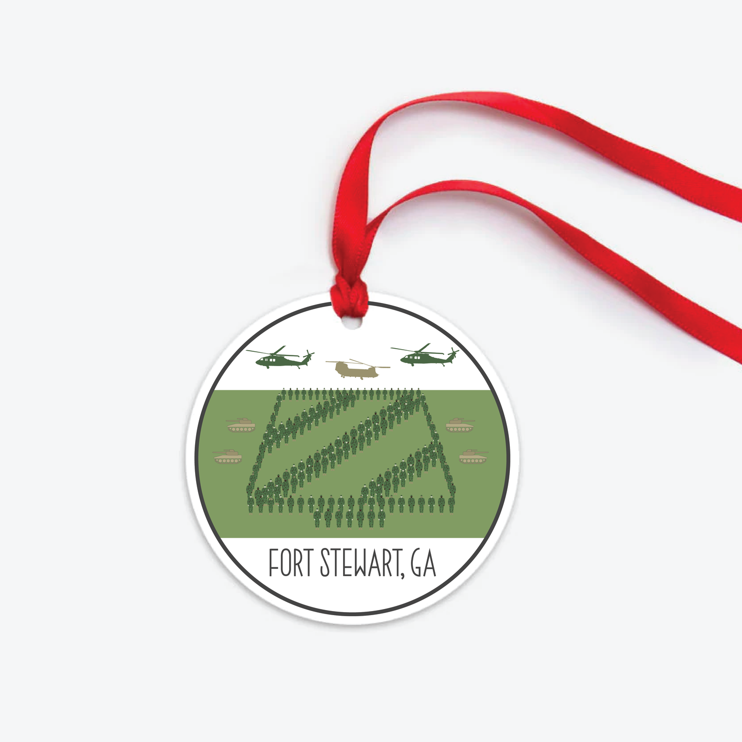 fort stewart + hunter army airfield ornament two sided / fort stewart