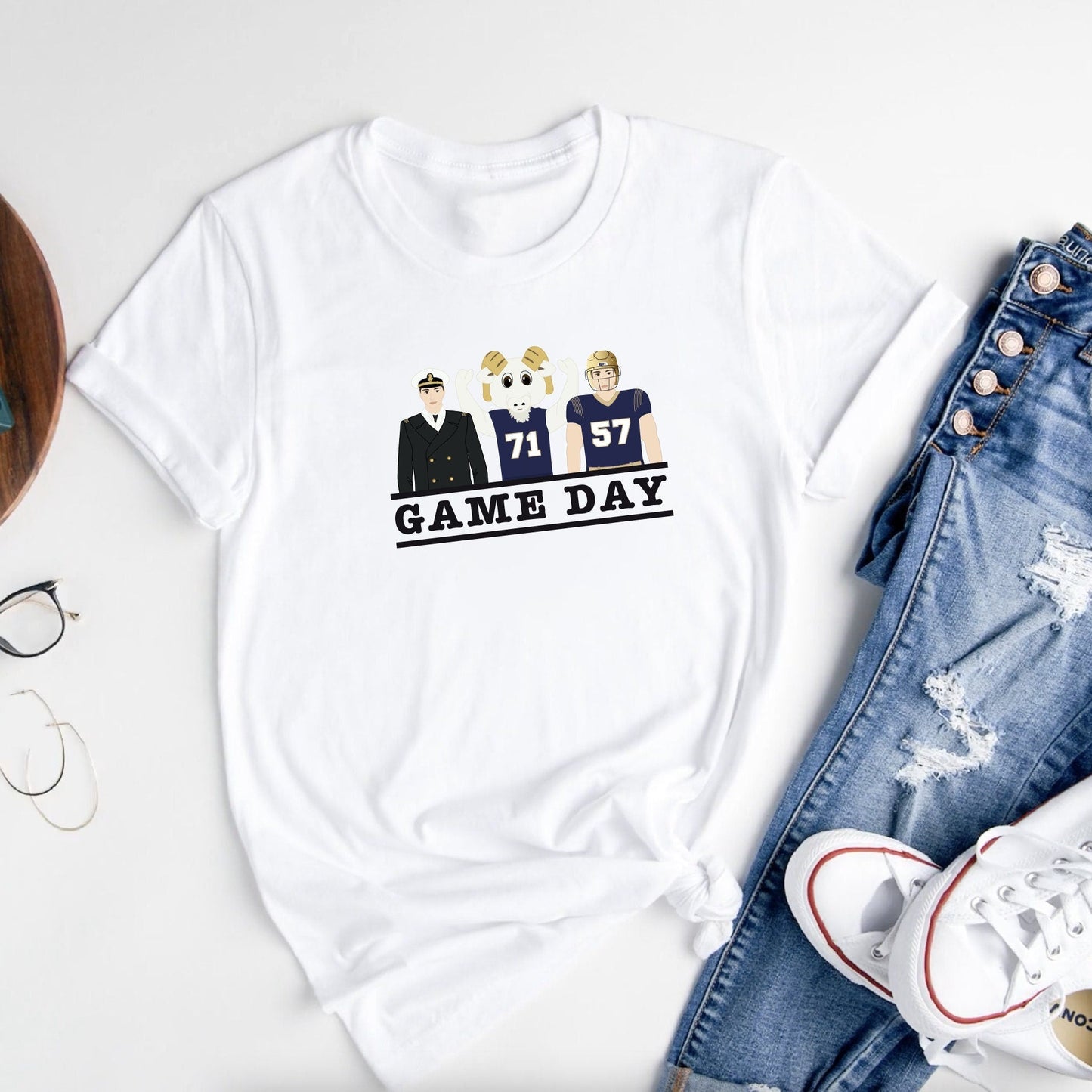 navy football game day tshirt