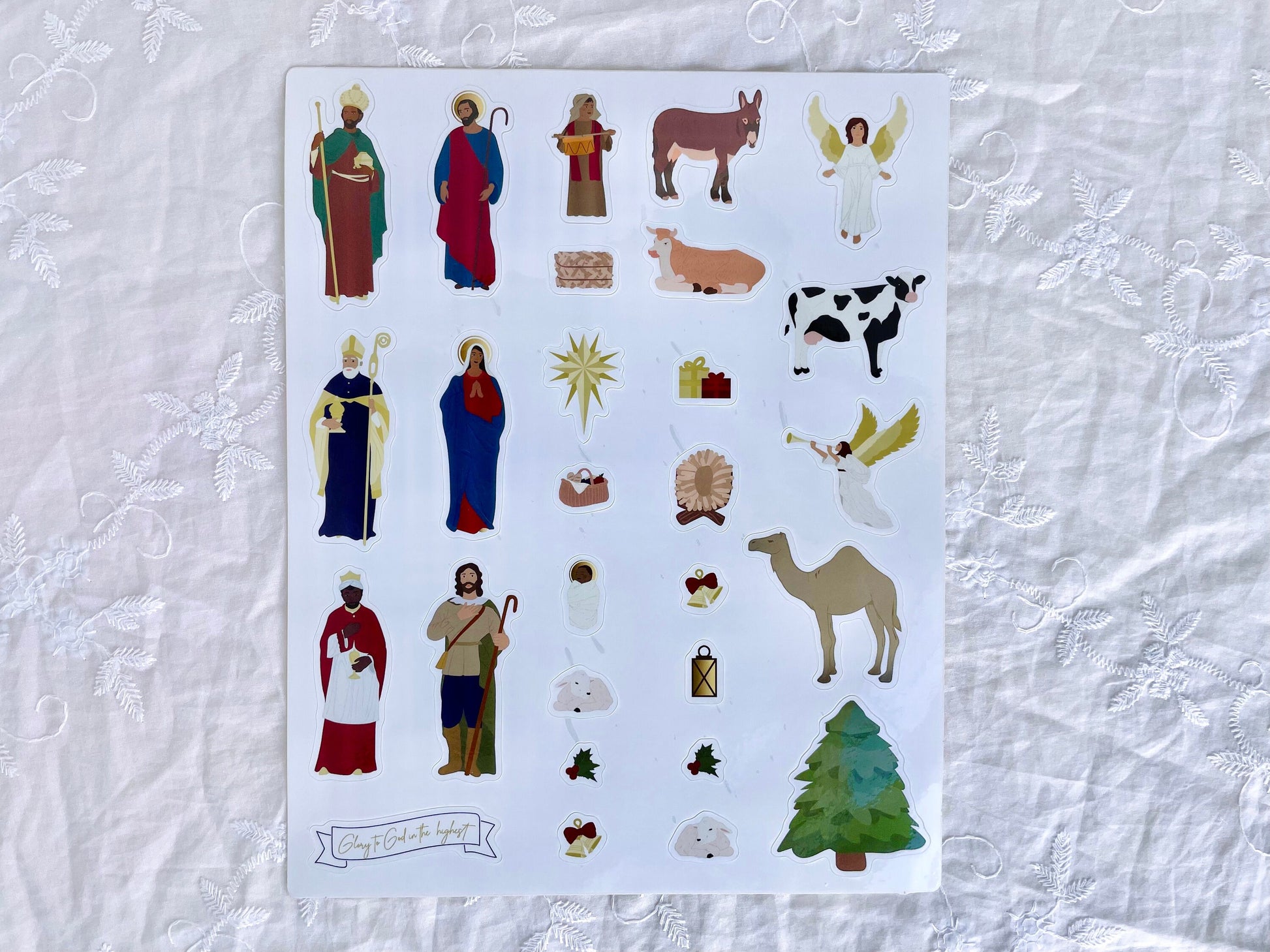nativity scene sticker set