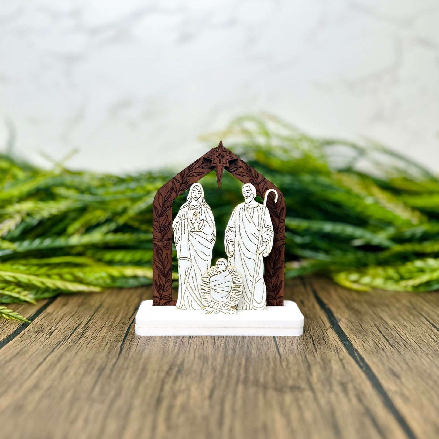 Holy Night Acrylic and Wood Interchangeable Nativity Set