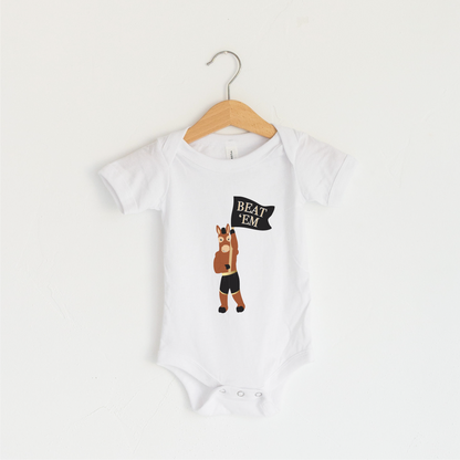 Beat 'Em Blackjack the Mule White Tee