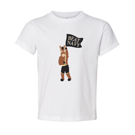 Beat Navy Blackjack the Mule White Tee