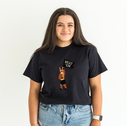 Beat 'Em Blackjack the Mule White Tee