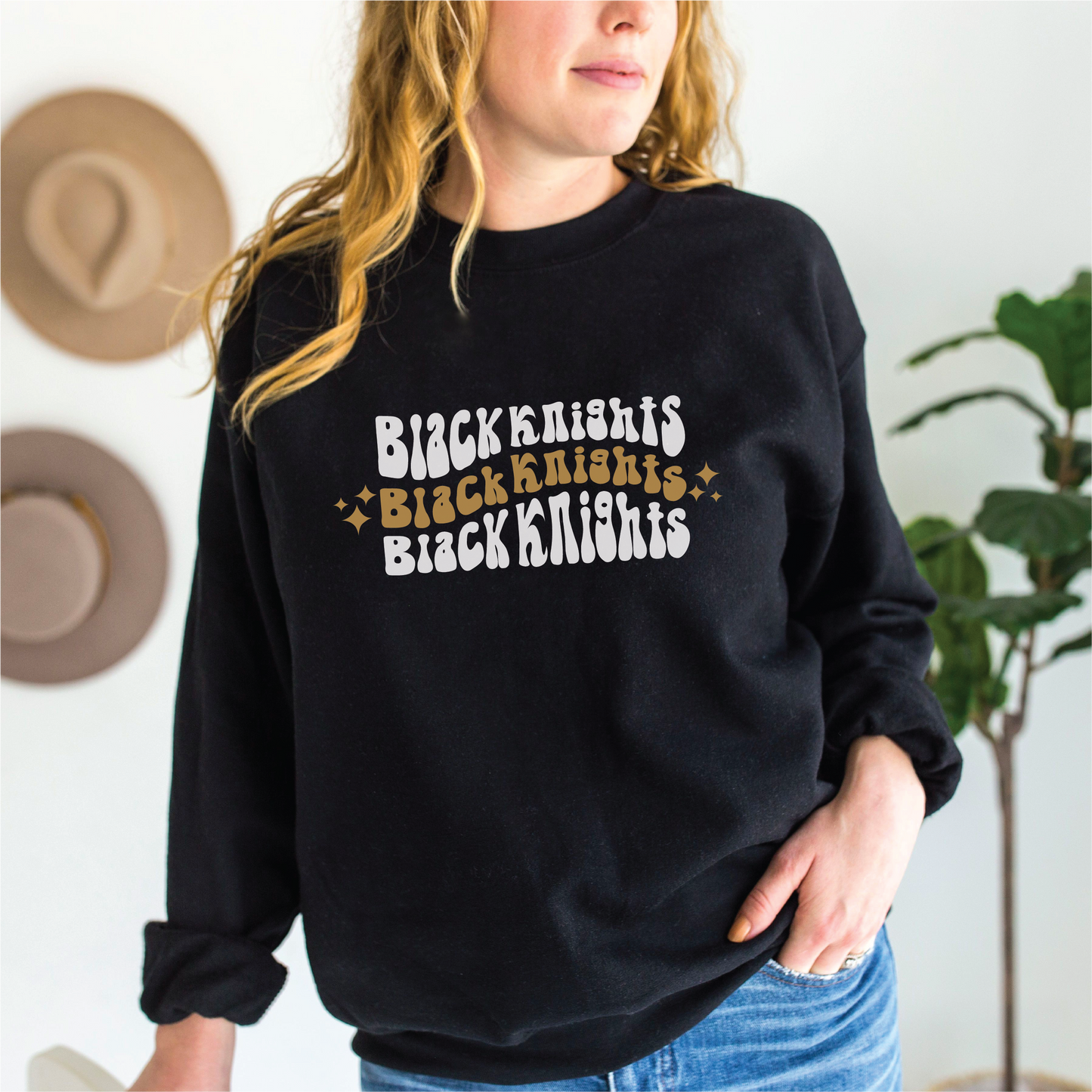 Black Knights Retro Crew Neck Sweatshirt