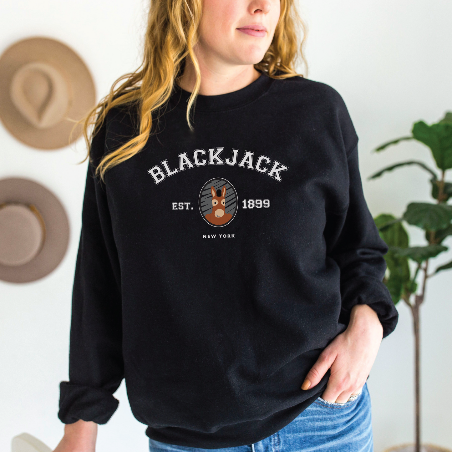 Blackjack the Mule Varsity Crew Neck Sweatshirt