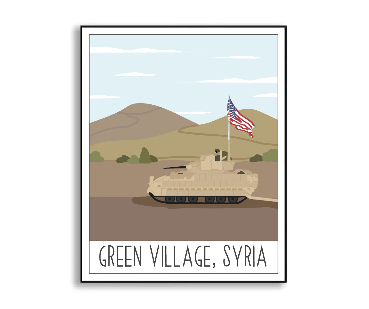 Green Village Military Base Print