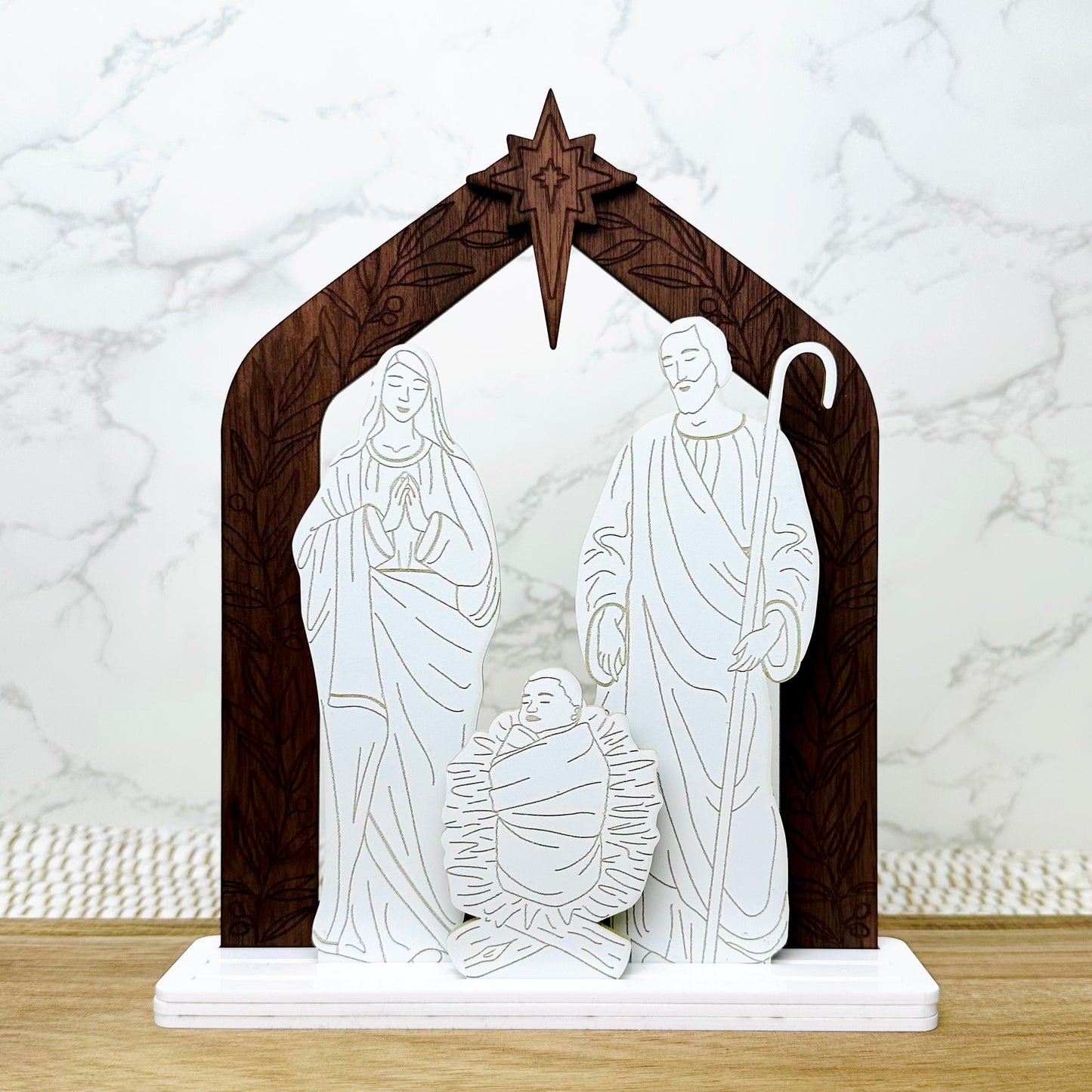 Holy Night Acrylic and Wood Interchangeable Nativity Set