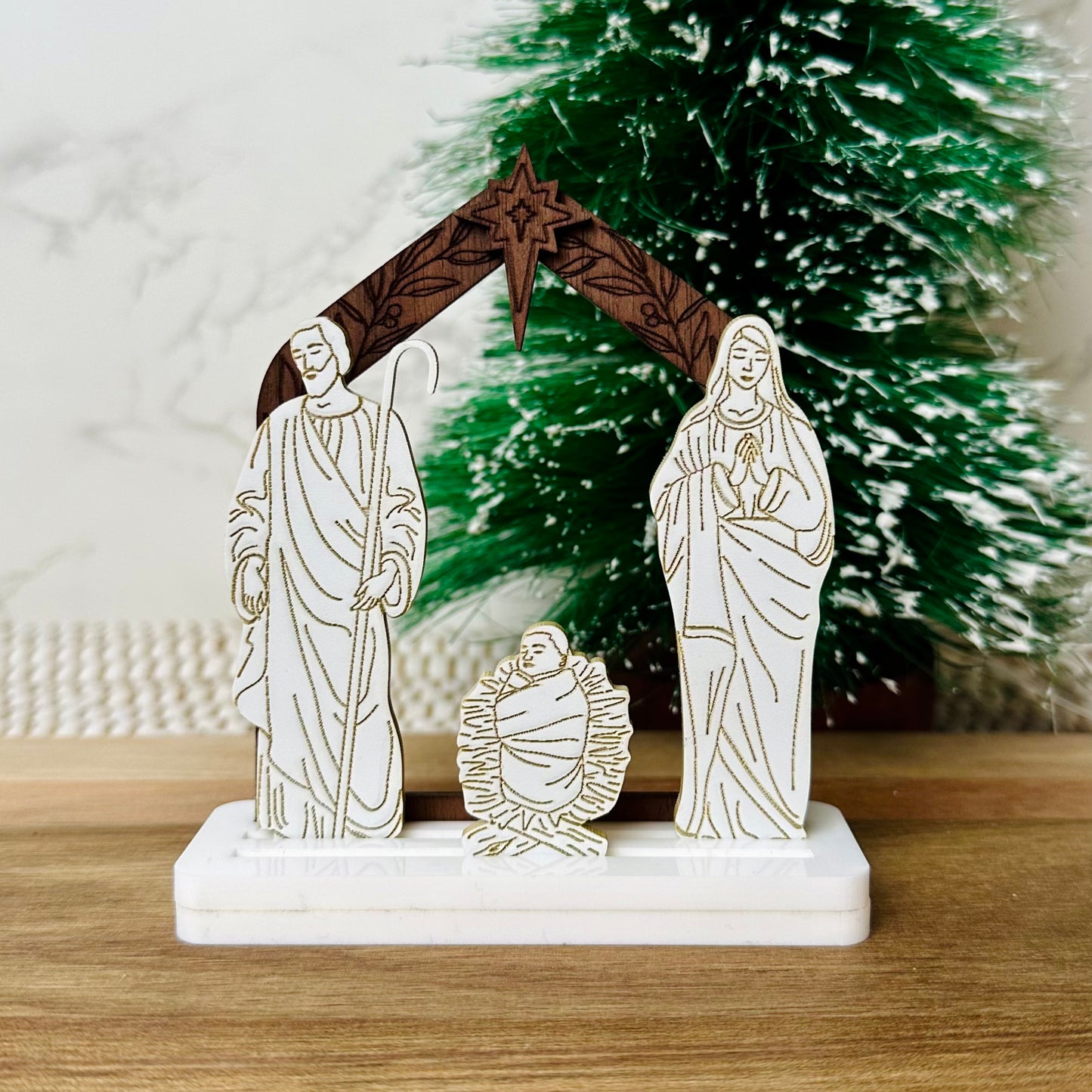 Holy Night Acrylic and Wood Interchangeable Nativity Set