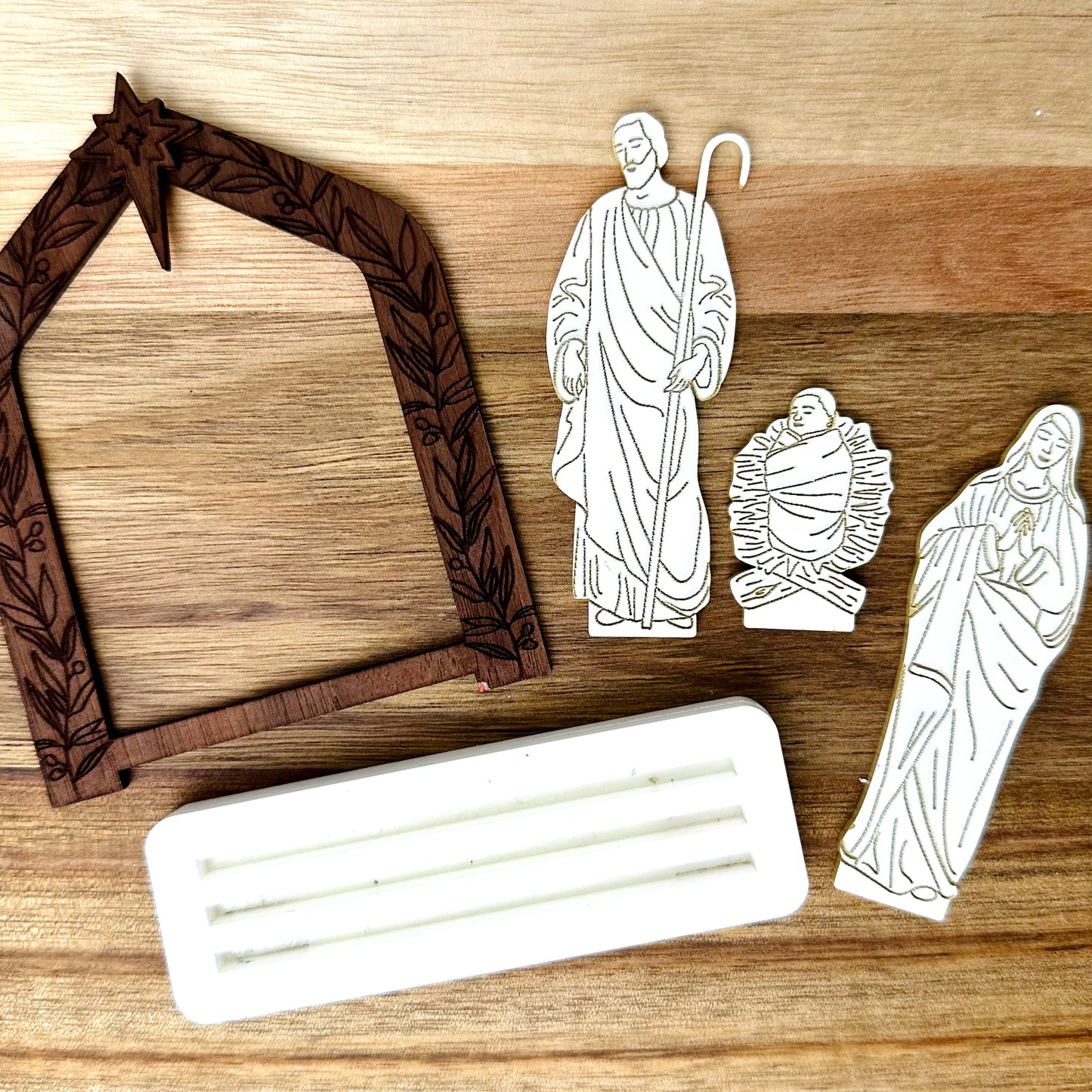 Holy Night Acrylic and Wood Interchangeable Nativity Set