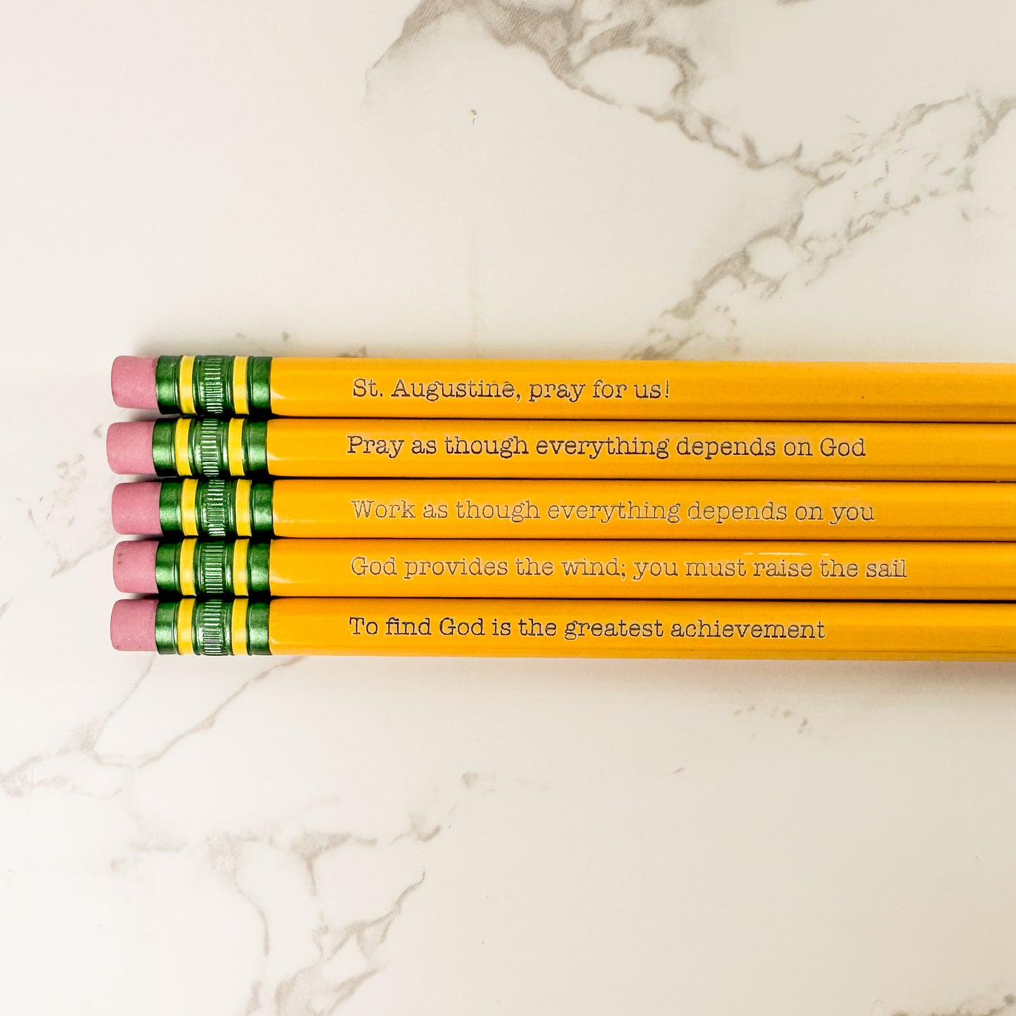 St. Augustine of Hippo Engraved Pencils