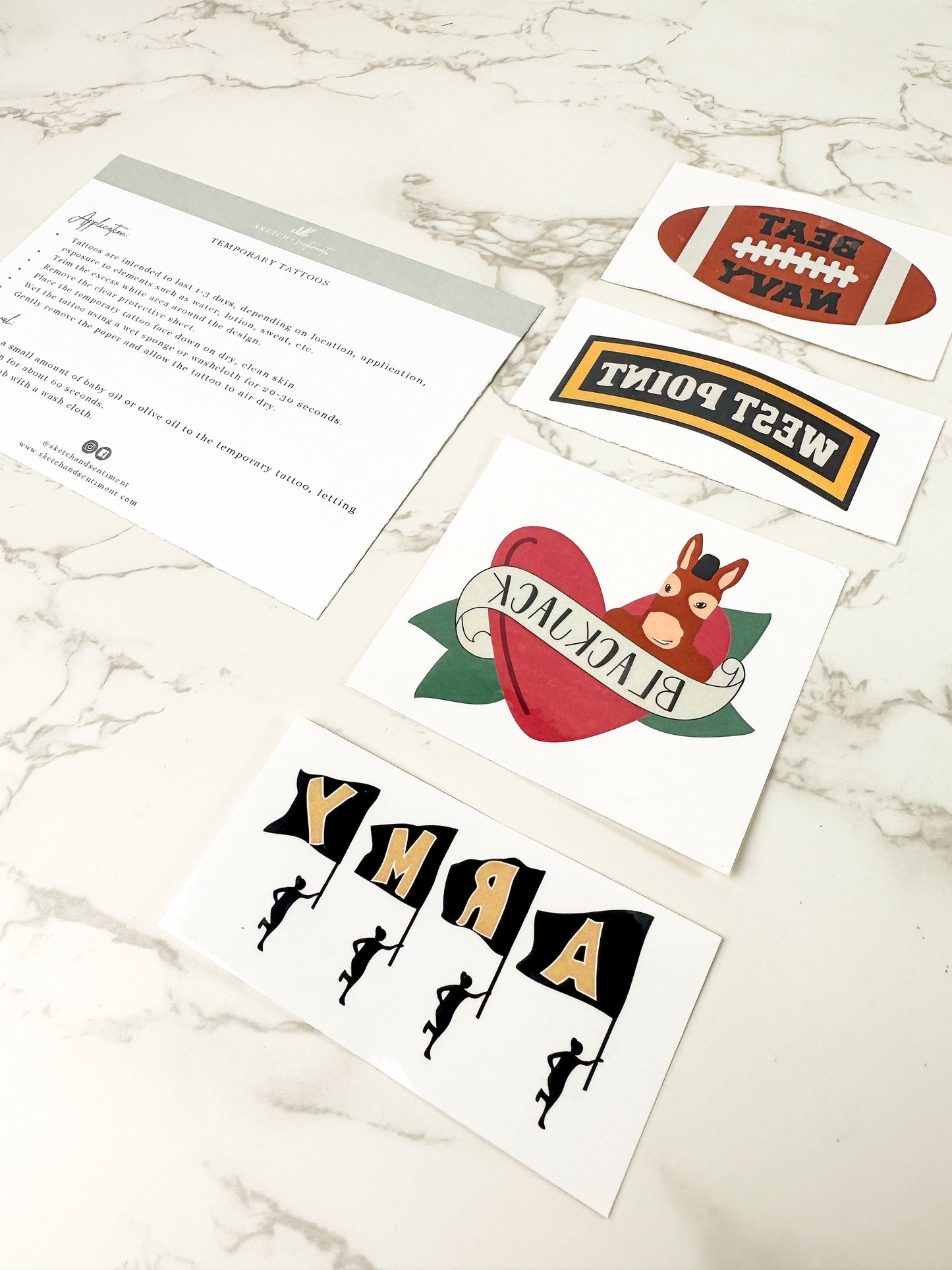 USMA West Point Temporary Tattoos