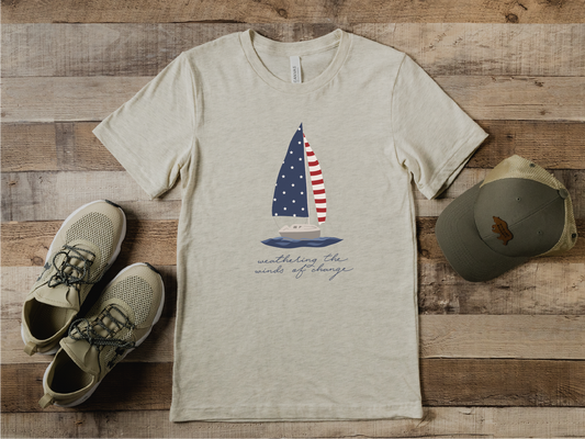 Weathering the Winds of Change Sailboat Tee