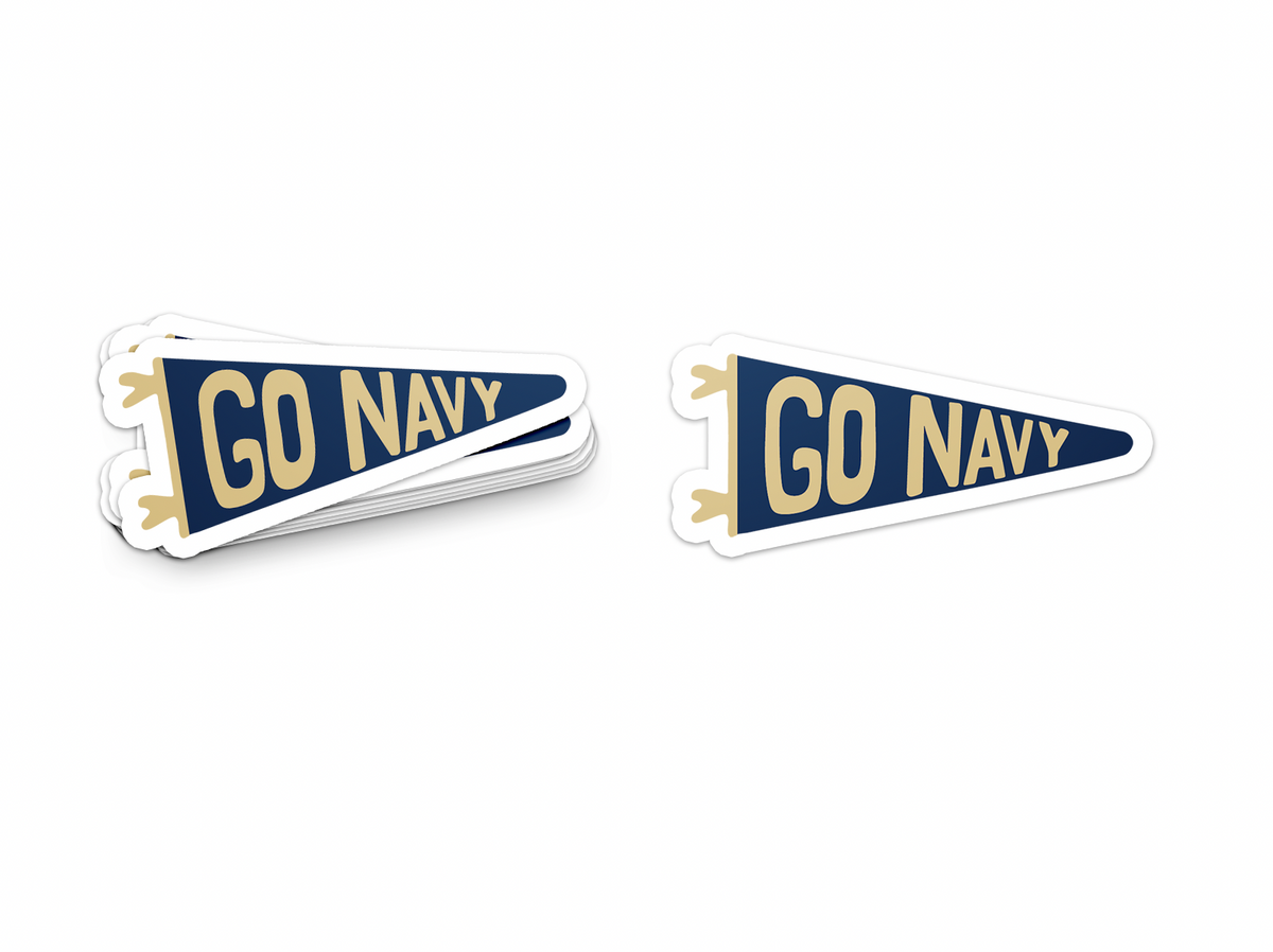 Go Navy Pennant Sticker