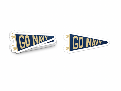Go Navy Pennant Sticker