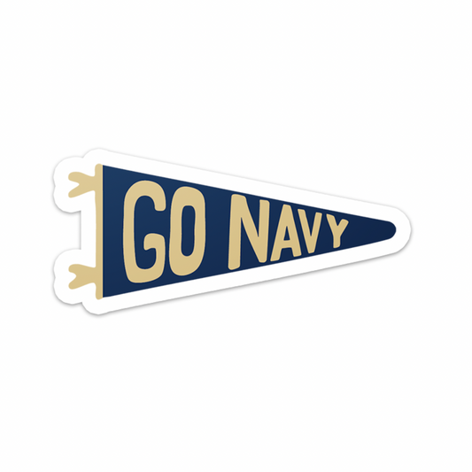 Go Navy Pennant Sticker