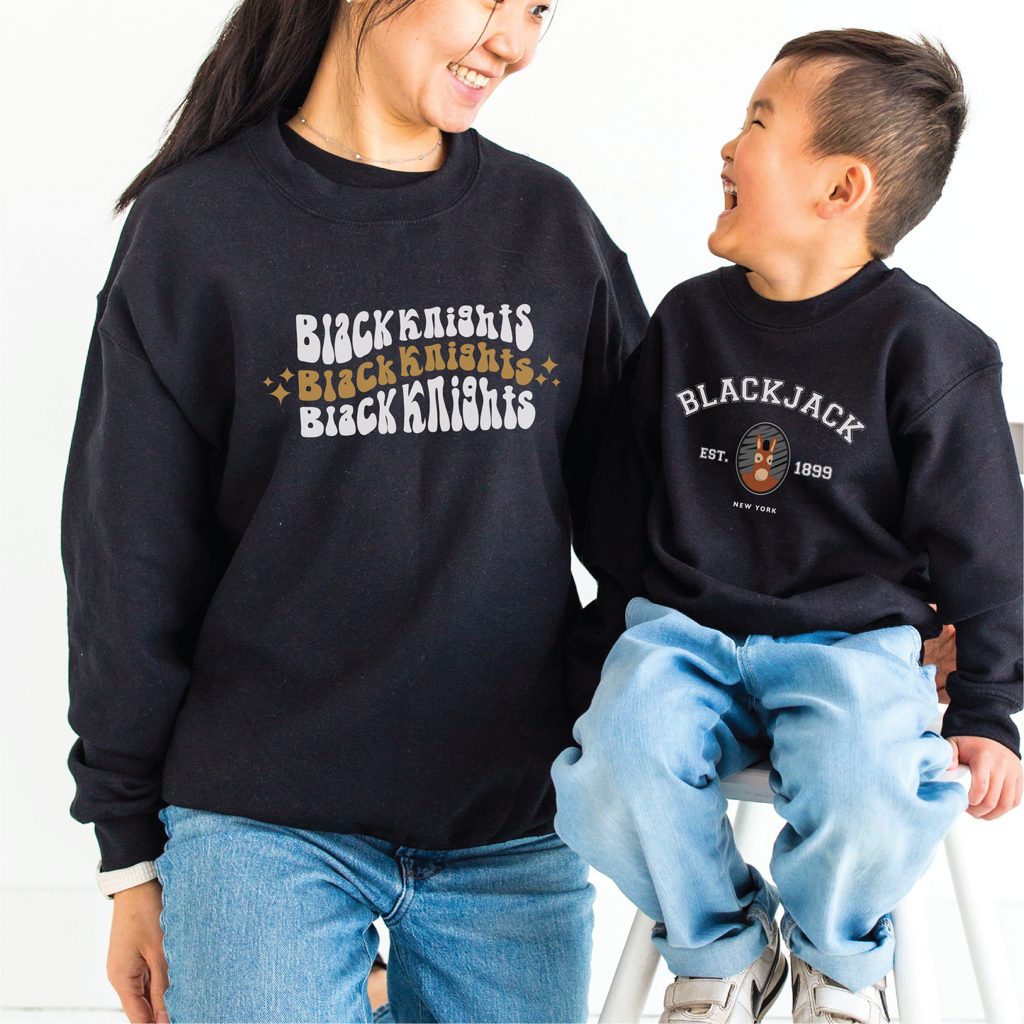 Black Knights Retro Crew Neck Sweatshirt