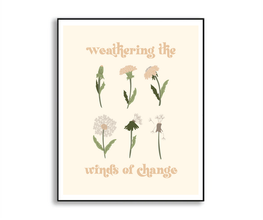 Weathering the Winds of Change Dandelion Print
