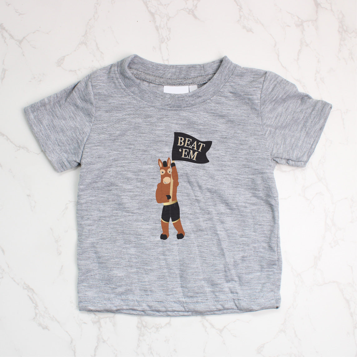 Beat 'Em Blackjack the Mule Gray Tee