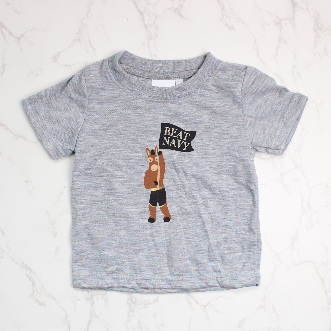 Beat Navy Blackjack the Mule Gray Tee