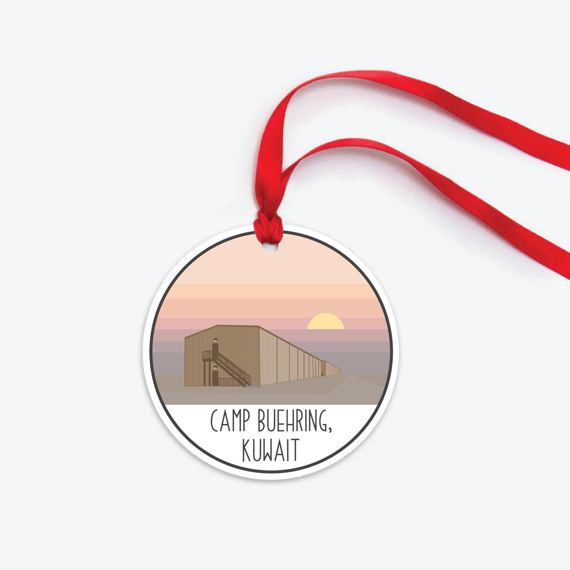 camp buehring ornament two sided