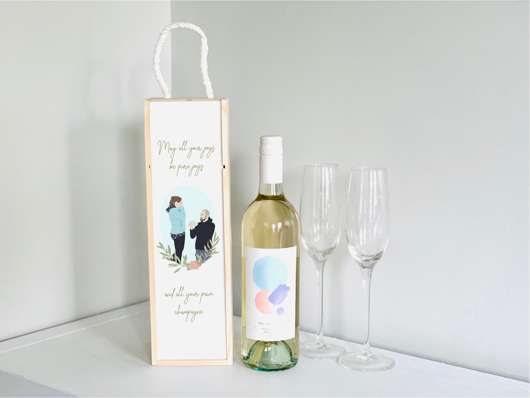 custom portrait wine case