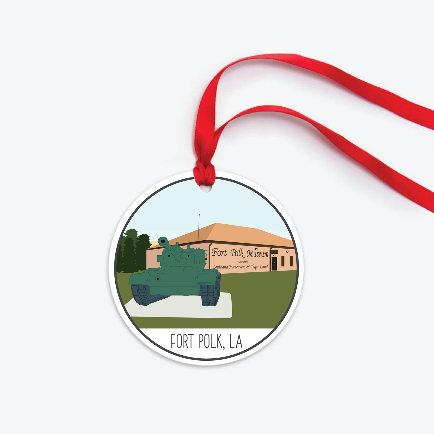 fort polk ornament two sided