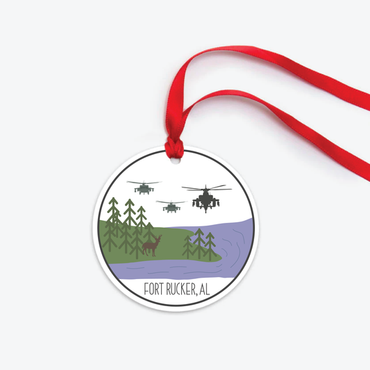 fort rucker ornament two sided