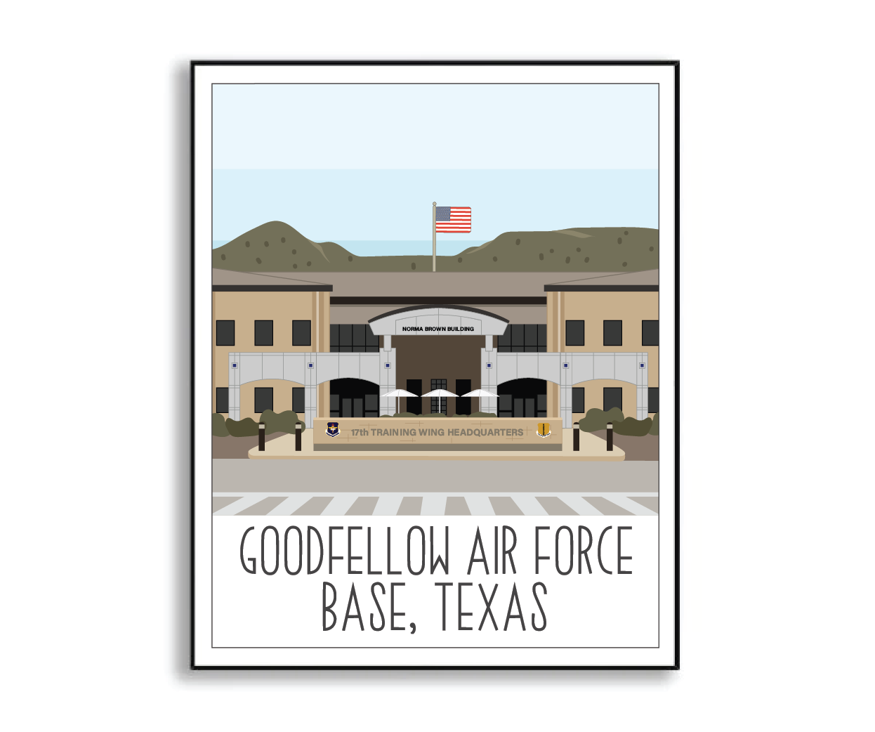 Goodfellow Air Force Base Print – Sketch + Sentiment