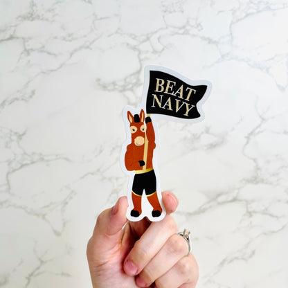Blackjack the Mule Beat Navy Sticker