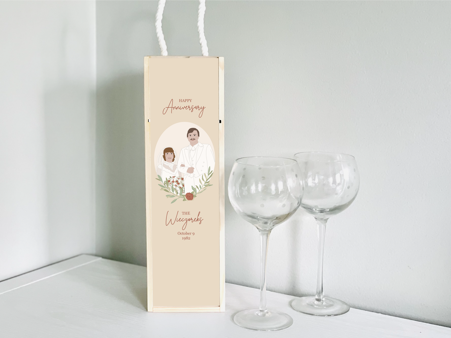 custom portrait wine case