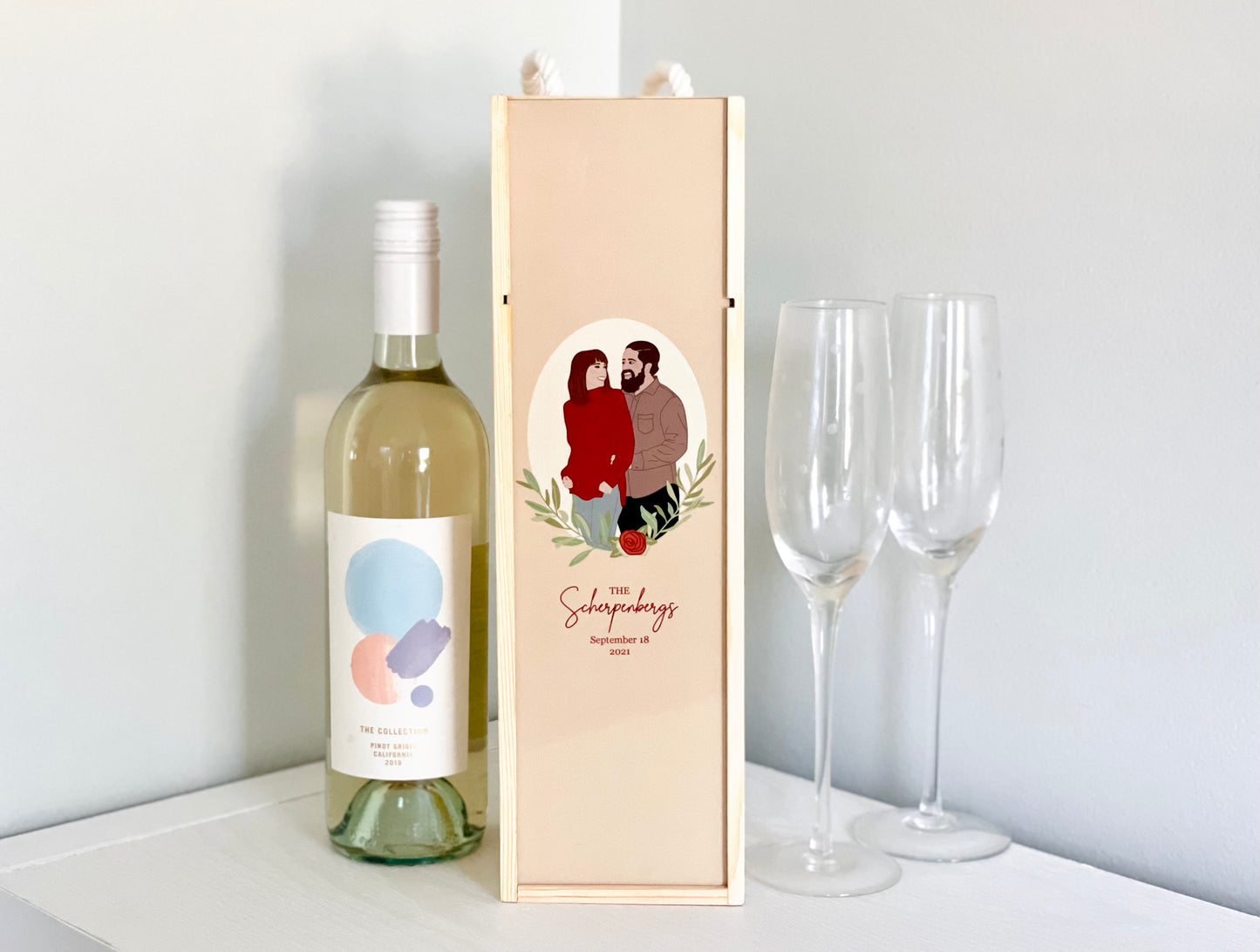 custom portrait wine case