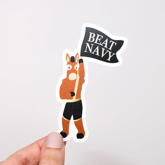 Blackjack the Mule Beat Navy Sticker