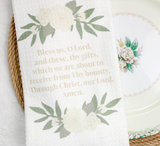 Bless Us Oh Lord Tea Towel