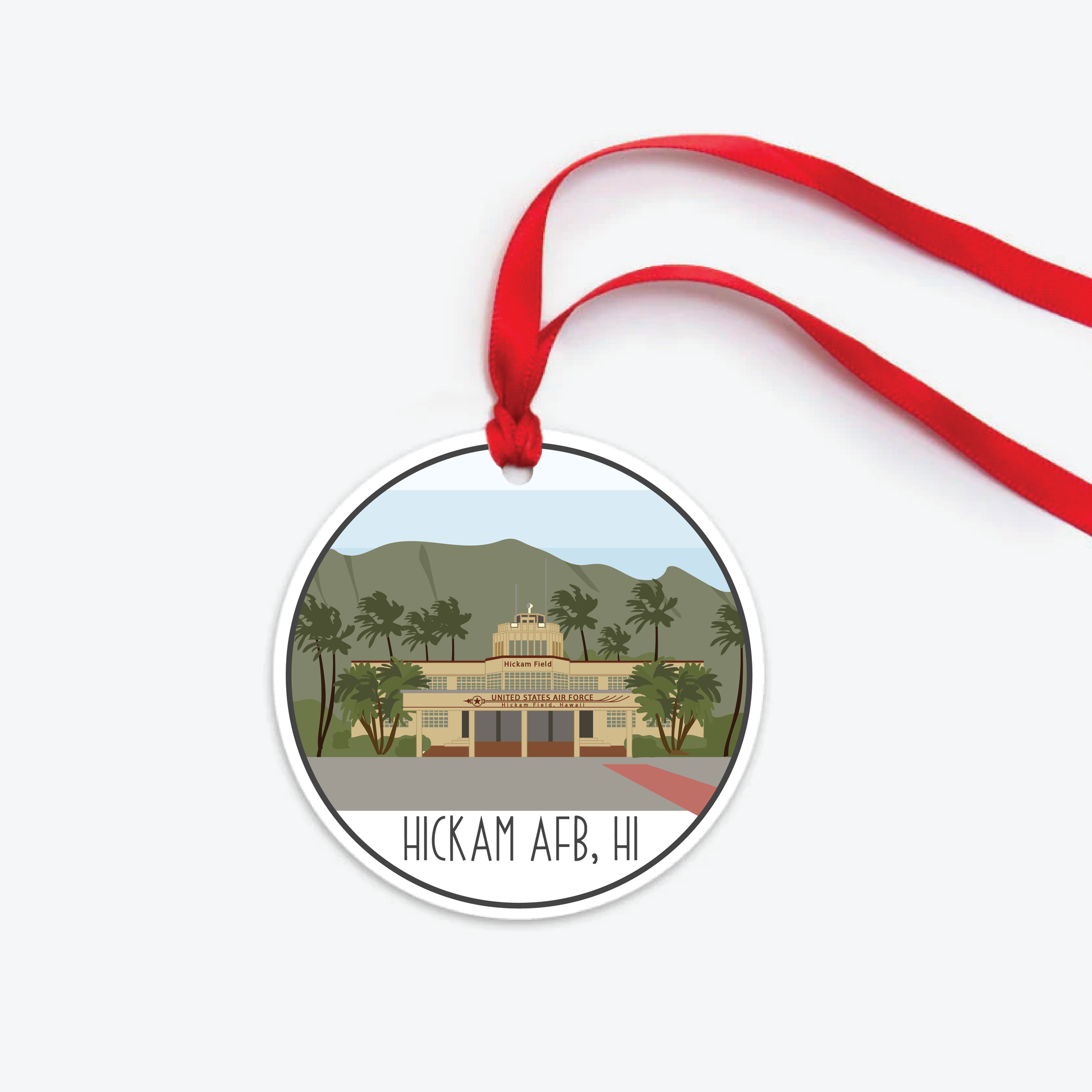 joint base pearl harbor-hickam ornament two sided / pacaf ops building
