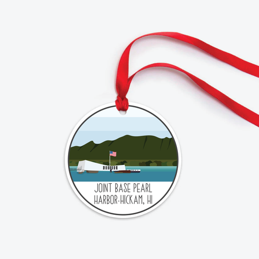 joint base pearl harbor-hickam ornament two sided / uss arizona memorial
