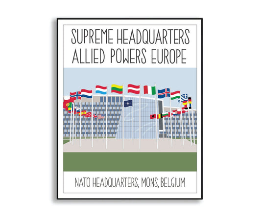 shape nato headquarters belgium print