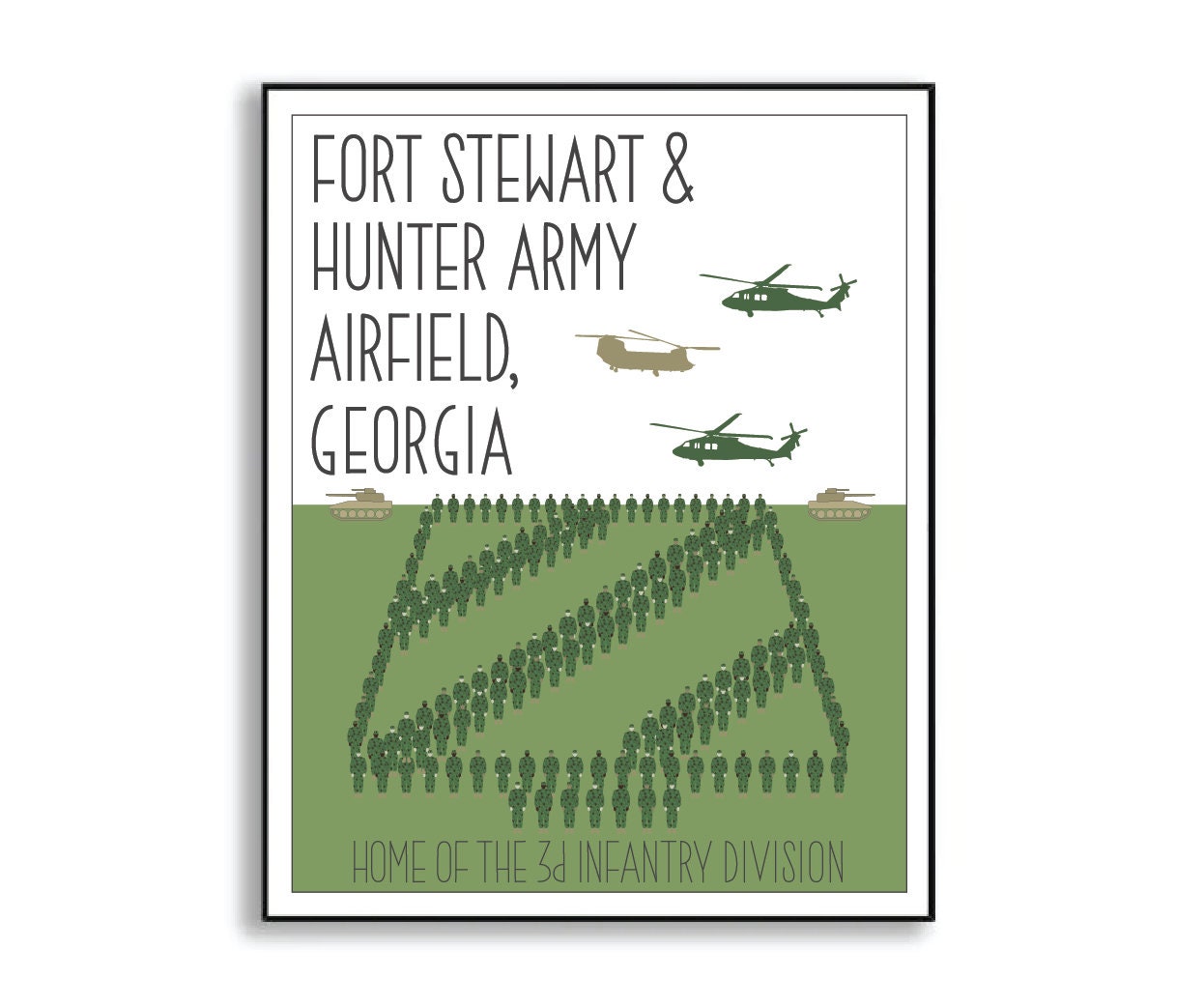 Fort Stewart + Hunter Army Airfield Print – Sketch + Sentiment