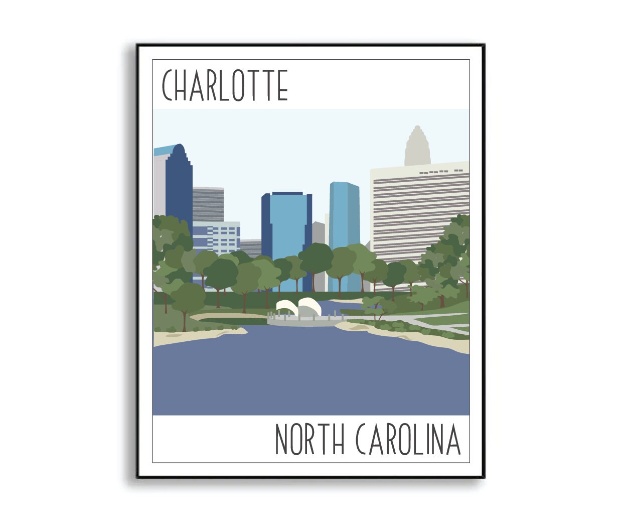 charlotte north carolina print