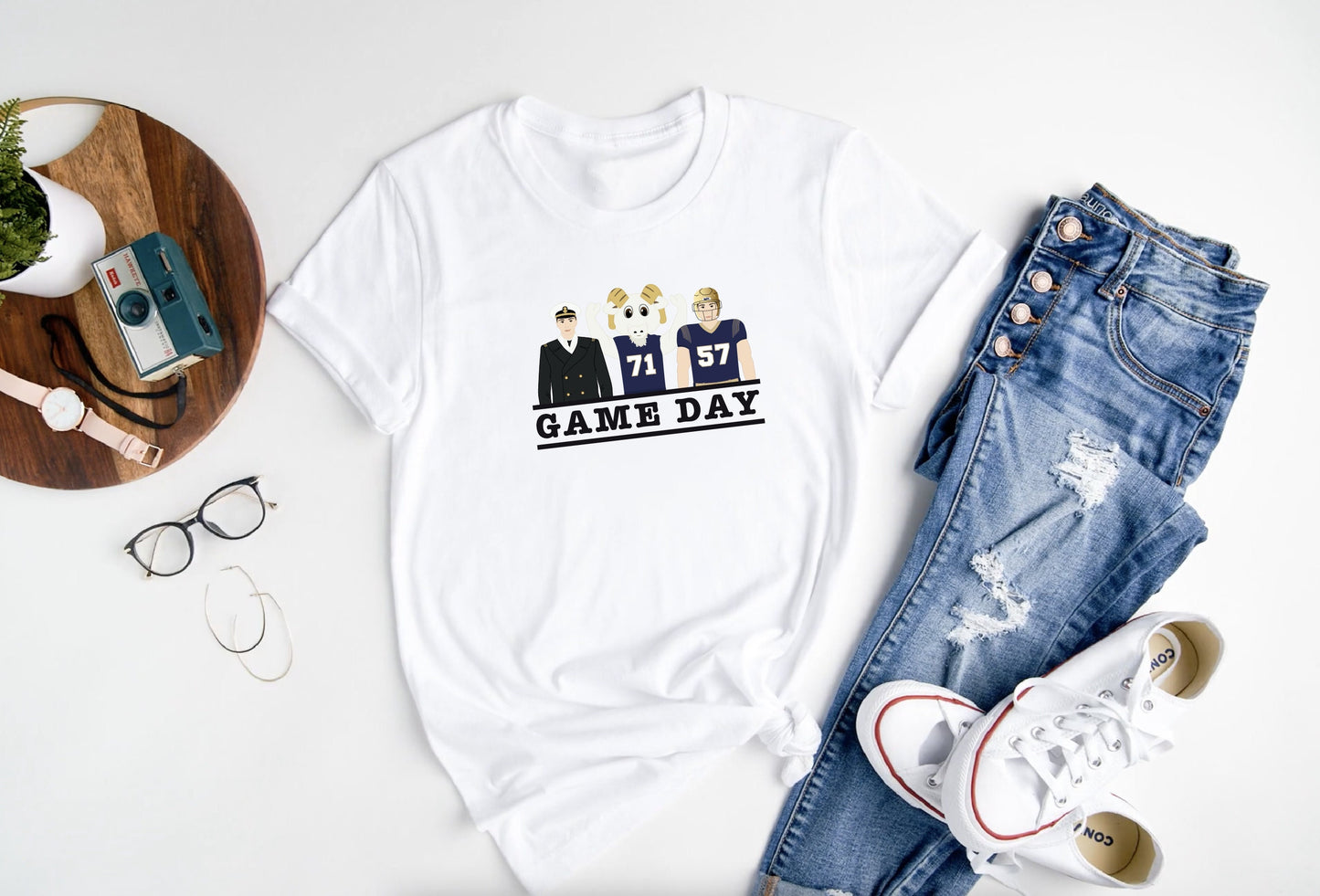 navy football game day tshirt