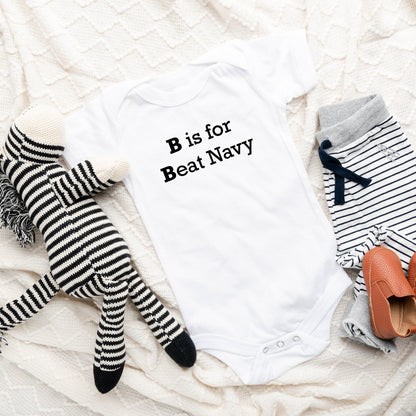 g is for go army, b is for beat navy tshirt