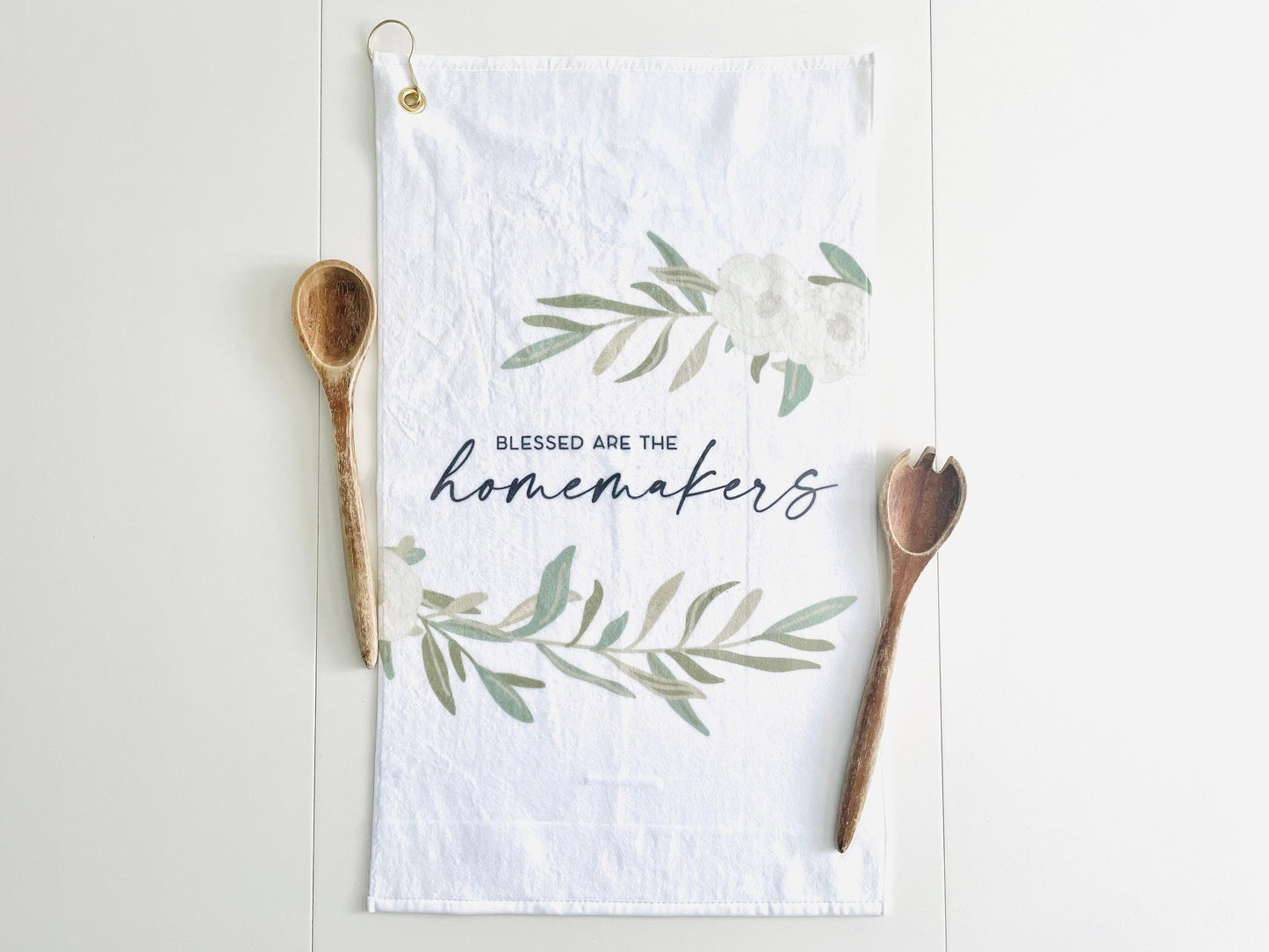 blessed are the homemakers kitchen towel