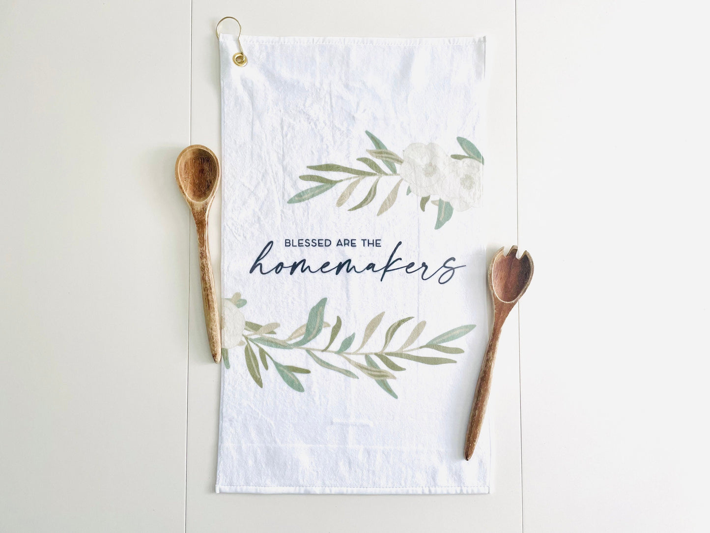 blessed are the homemakers kitchen towel