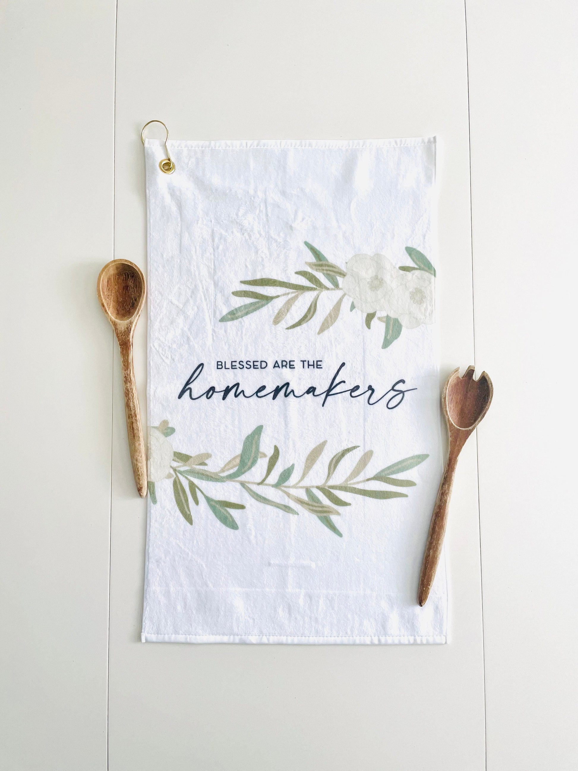 blessed are the homemakers kitchen towel