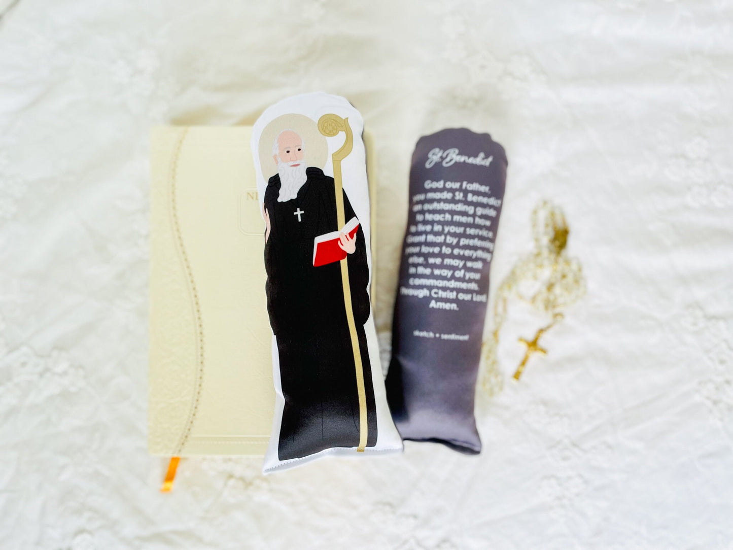 saint benedict prayer doll